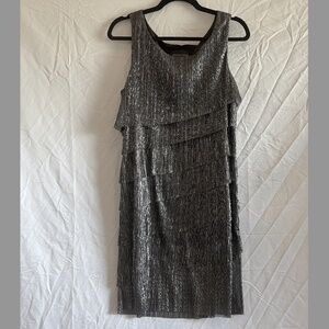 Asymmetrical Ruffle Shimmery Party Dress sz 10